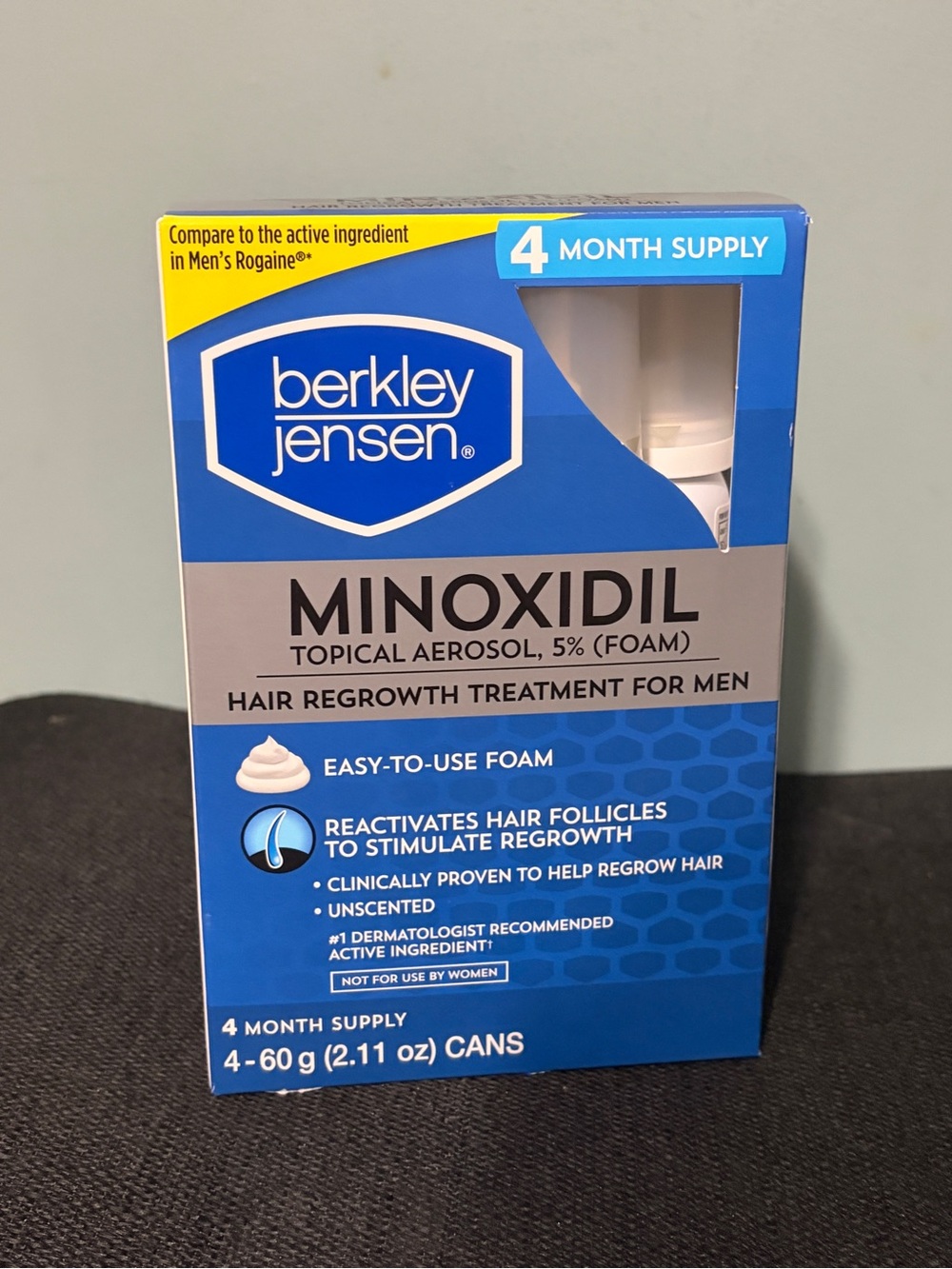Berkley Jensen Minoxidil 5% Foam Hair Regrowth Treatment for Men - Blue